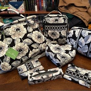 8 item Bradley bundle. Grey and black camellia print.